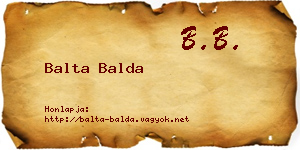 Balta Balda névjegykártya